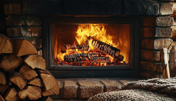 Снимка на горяща камина -оазис на спокойствието с етерично масло Fireplace от Stadler Form 
